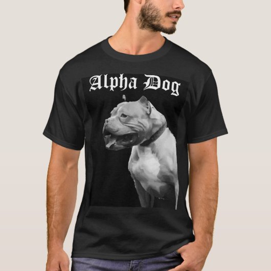 Alpha Dog Pit Bull Mannen Tee Shirt (Voorkant)