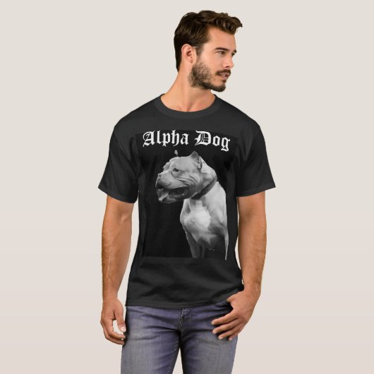 Alpha Dog Pit Bull Mannen Tee Shirt (Voorkant volledig)