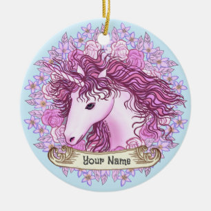 Alpha Eenhoorn Keramisch Ornament