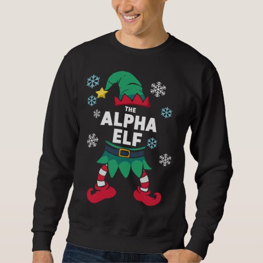 Alpha Elf Family Christmas Party Pyjamas Trui (Voorkant)