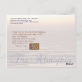 Alpha en Omega Briefkaart (Achterkant)