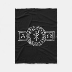Alpha en Omega Chi en Rho Xp Jezus Christus Christ Fleece Deken