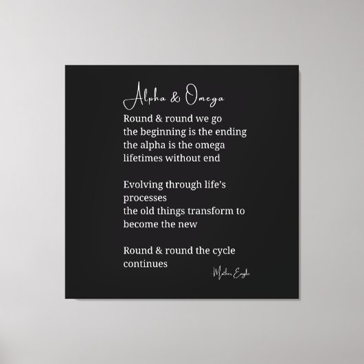 Alpha en omega gedicht canvas kunst muur decor (Voorkant)