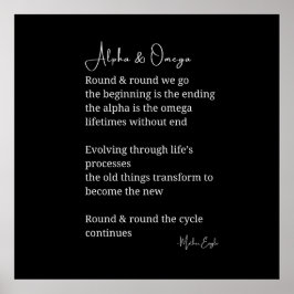Alpha en omega gedicht muur kunst instant poster