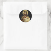 Alpha en Omega Jesus Ronde Sticker (Tas)
