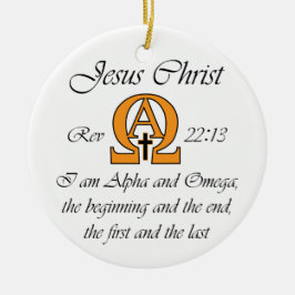 Alpha en Omega Keramisch Ornament