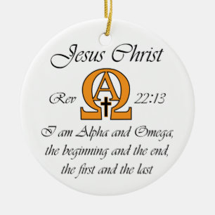 Alpha en Omega Keramisch Ornament