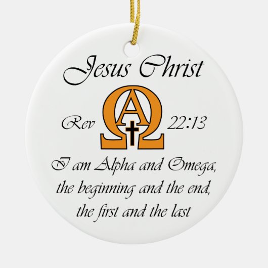 Alpha en Omega Keramisch Ornament (Voorkant)
