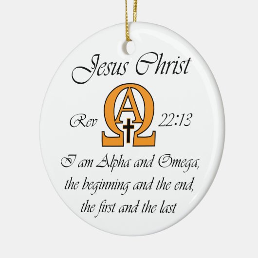 Alpha en Omega Keramisch Ornament (Links)