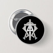 Alpha en Omega Ronde Button 5,7 Cm (Voorkant /achterkant)