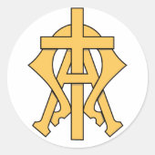 Alpha- en Omega Ronde Sticker (Voorkant)
