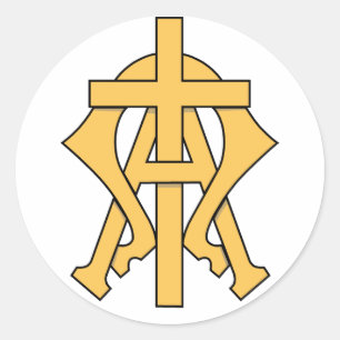 Alpha- en Omega Ronde Sticker