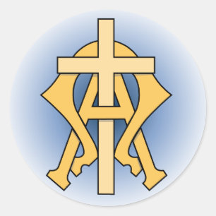 Alpha- en Omega Ronde Sticker