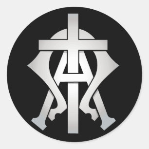 Alpha- en Omega Ronde Sticker