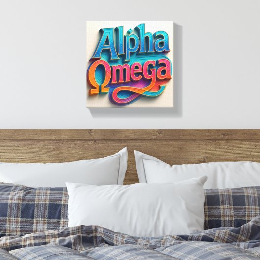 Alpha en Omega Wall Art Air ontwerp Canvas Afdruk (Insitu (Slaapkamer))