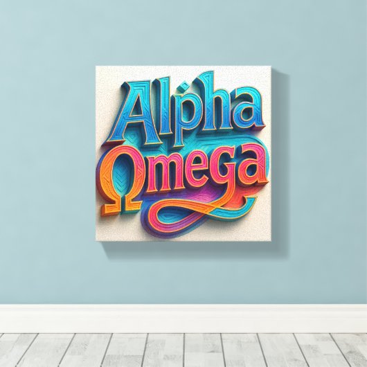 Alpha en Omega Wall Art Air ontwerp Canvas Afdruk (Insitu (Houten vloer))