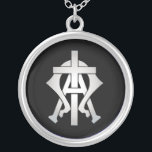 Alpha en Omega Zilver Vergulden Ketting<br><div class="desc">Christelijk Symbool-Ketting...  Ik ben de Alpha en de Omega,  het begin en het einde. Tot de dorst zal ik water zonder prijs geven uit de fontein van het water van het leven. Revelatie 21:6</div>