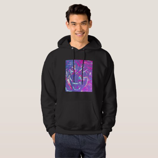Alpha Face Angry Leader Wolf Hoodie (Voorkant volledig)
