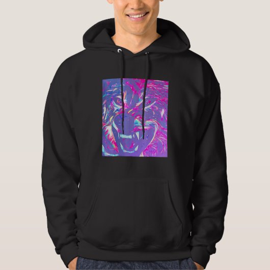 Alpha Face Angry Leader Wolf Hoodie (Voorkant)