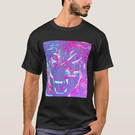 Alpha Face Angry Leader Wolf T-shirt (Voorkant)