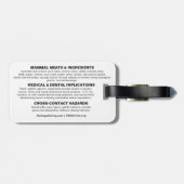 Alpha-gal (AGS) Rugzak/Bagagelabel - VOORGEVULDE Bagagelabel (Achterkant horizontaal)