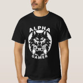 Alpha Gamer Wolf met Controller T-shirt (Voorkant)
