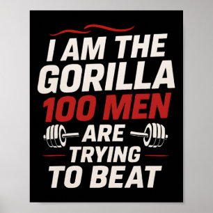 Alpha Gorilla Gym Krachttraining Grappige Krachtig Poster