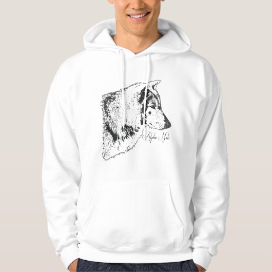Alpha Gray Wolf Wildlife Illustratie Hoodie (Voorkant)