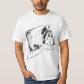 Alpha Gray Wolf Wildlife Illustratie T-shirt (Voorkant)