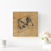 Alpha Gray Wolf Wildlife Portret Art Vierkante Klok (Huis)