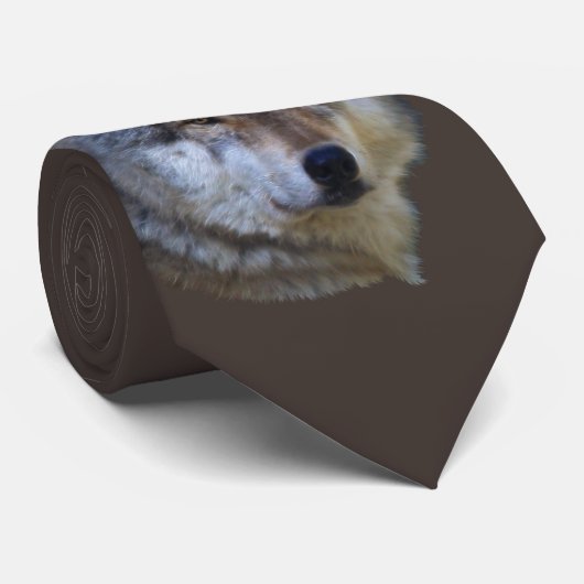 Alpha Grey Wolf Wildlife Collectie Stropdas (Opgerold)