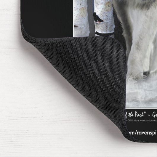 ALPHA GREY WOLF Wildlife Supporter Mousepad Muismat (Hoek)
