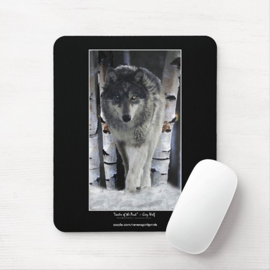 ALPHA GREY WOLF Wildlife Supporter Mousepad Muismat (Met muis)