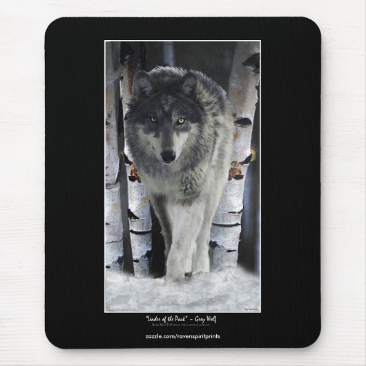 ALPHA GREY WOLF Wildlife Supporter Mousepad Muismat (Voorkant)
