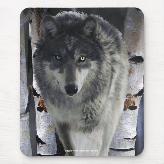 ALPHA GREY WOLF Wildlife Supporter Mousepad Muismat (Voorkant)