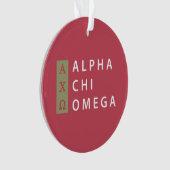 Alpha- het Gestapelde Logo van de Chi Omega | Ornament (voorkant)