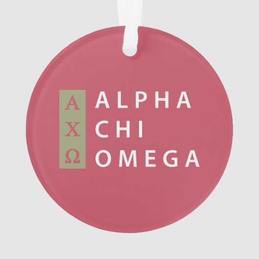 Alpha- het Gestapelde Logo van de Chi Omega | Ornament (achterkant)