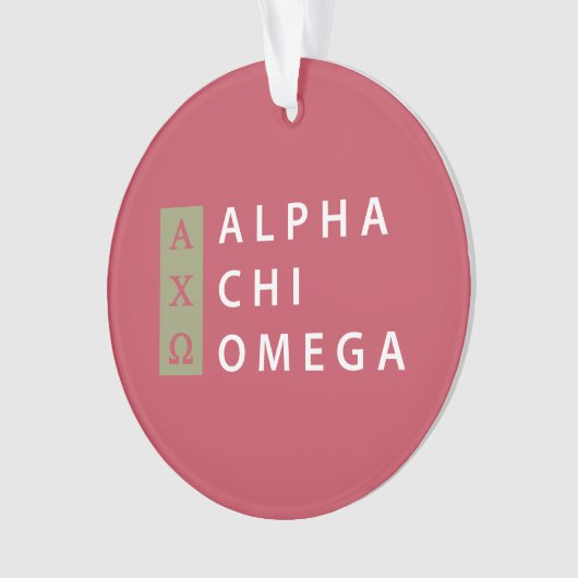 Alpha- het Gestapelde Logo van de Chi Omega | Ornament (voorkant)