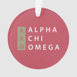 Alpha- het Gestapelde Logo van de Chi Omega   Ornament