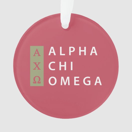 Alpha- het Gestapelde Logo van de Chi Omega | Ornament (voorkant)