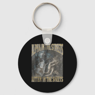 Alpha in de straten kitten grappige weerwolf wolf  sleutelhanger