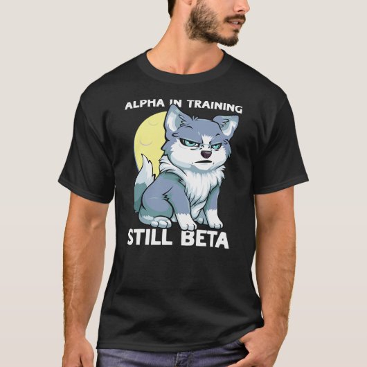 Alpha in Training Still Beta Cute Wolf Puppy Boys T-shirt (Voorkant)