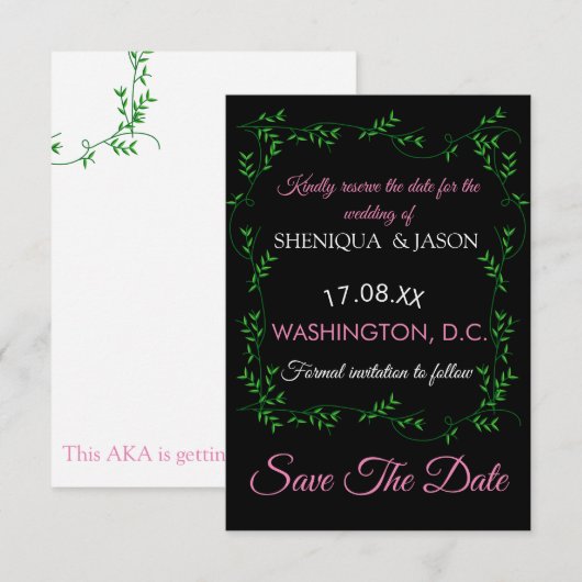 Alpha Kappa Alpha - sparen de Uitnodiging van de D (Voorkant / Achterkant)