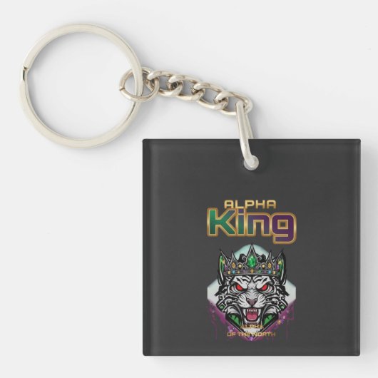 Alpha King lion emblem daily encouragement Sleutelhanger (voorkant)