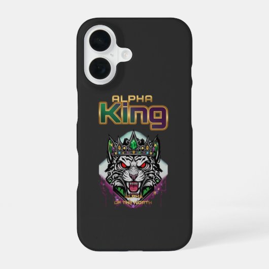 Alpha king motivational iPhone 16 hoesje (Achterkant)