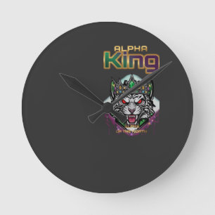 Alpha koning leeuw motivatie kantoor ronde klok