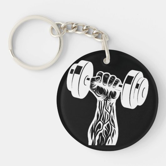Alpha Lifter Black Sleutelhanger Spierontwerp (Voorkant)