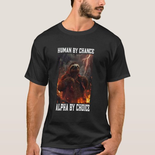 Alpha Luiaard Cringe Meme Grappige Cringy Dier T-shirt (Voorkant)