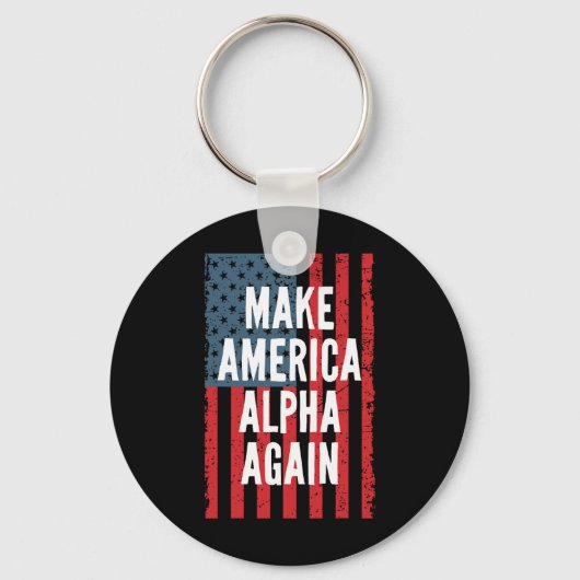 Alpha Maak Amerika Weer Vierde Juli Onafhankelijk Sleutelhanger (Voorkant)
