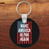 Alpha Maak Amerika Weer Vierde Juli Onafhankelijk Sleutelhanger (Voorkant)